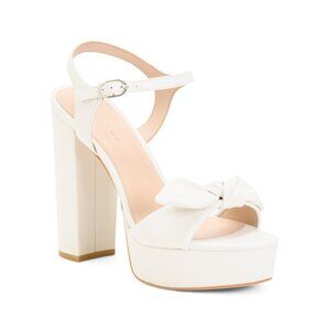 STUART WEITZMAN White Leather Bandeau 130 Platform Sandals